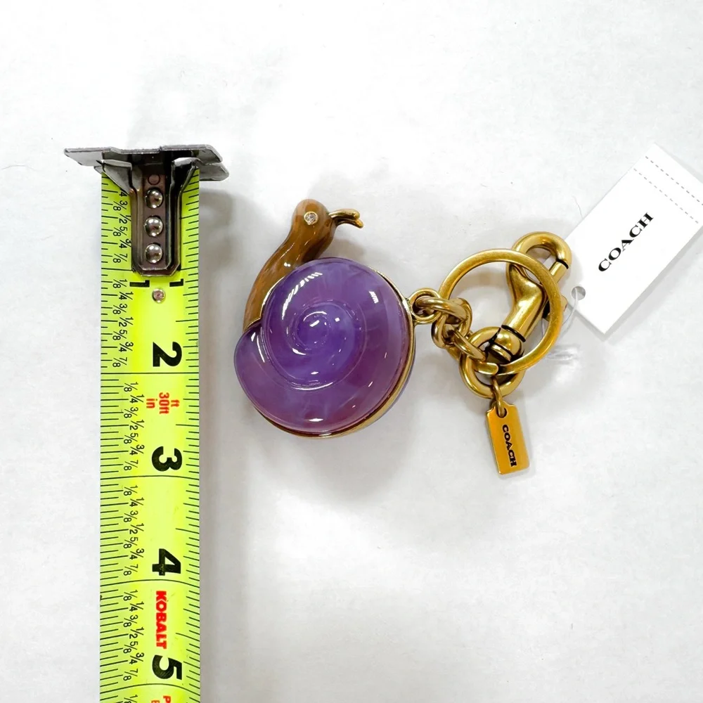Coach Snail Bag Charm Keychain Purple Shell NWT - Picture 4 of 4